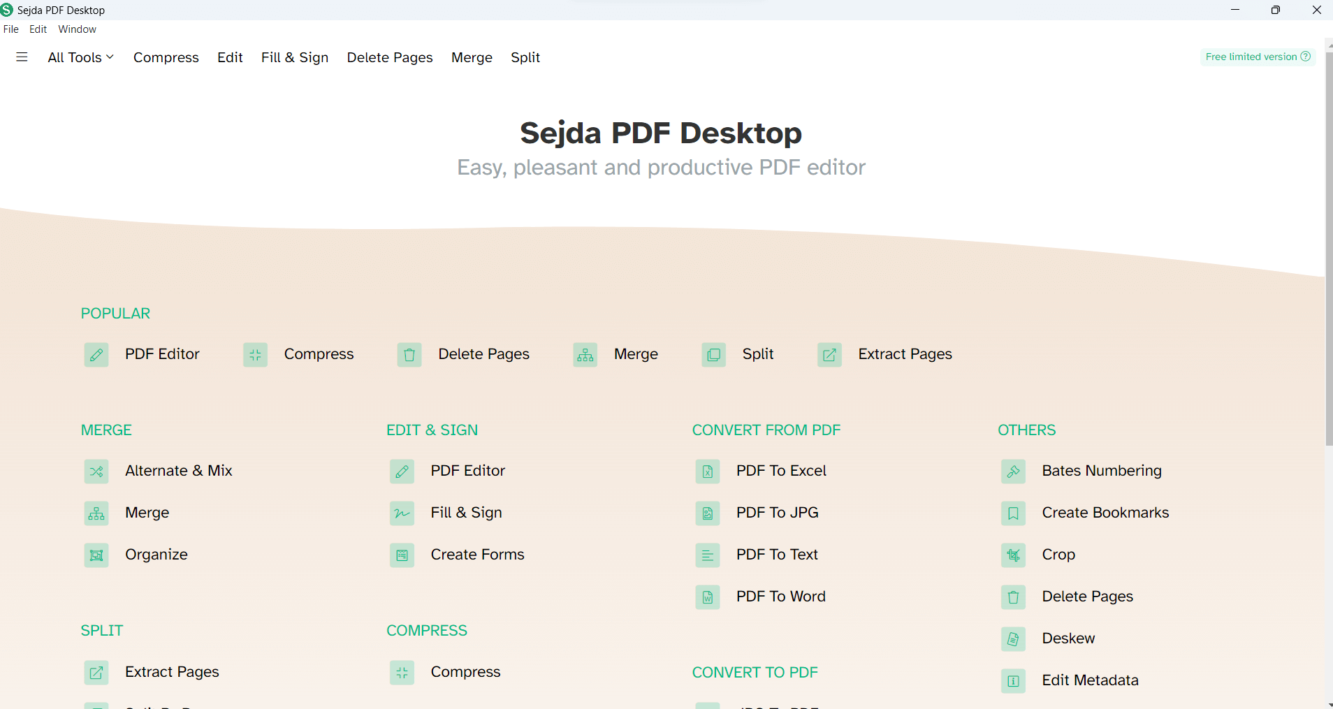 Sejda PDF for Desktop 