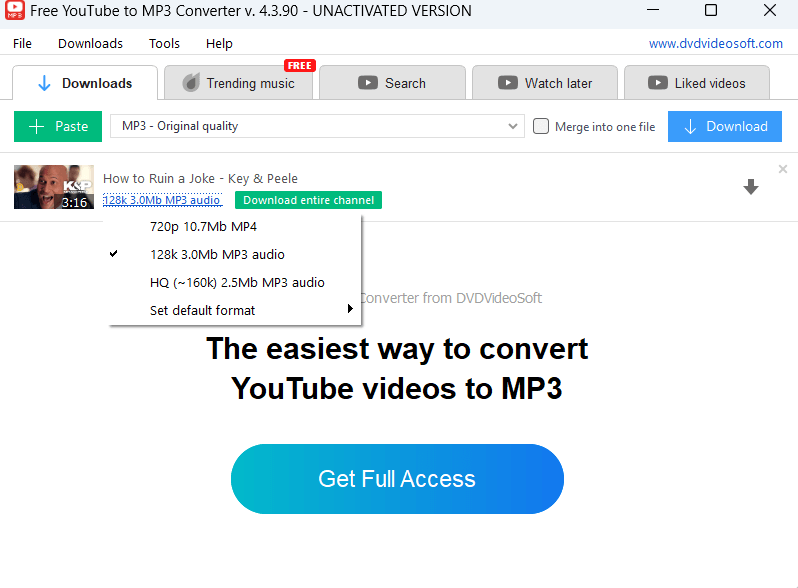 Free YouTube To MP3 Converter From DVDVideoSoft