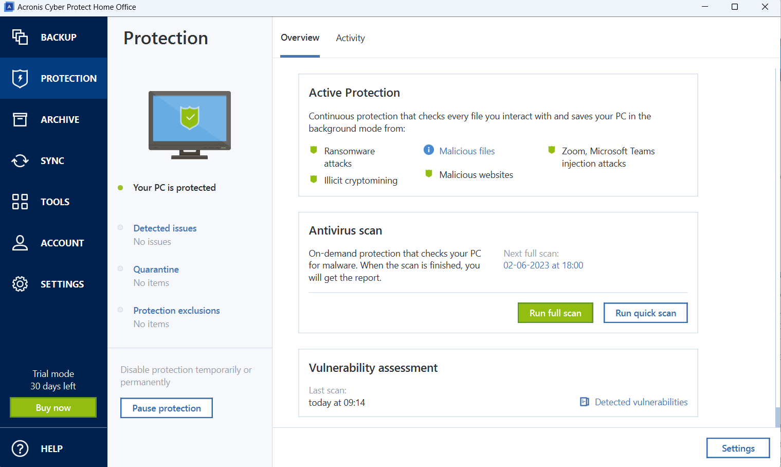 acronis cyber protect home office