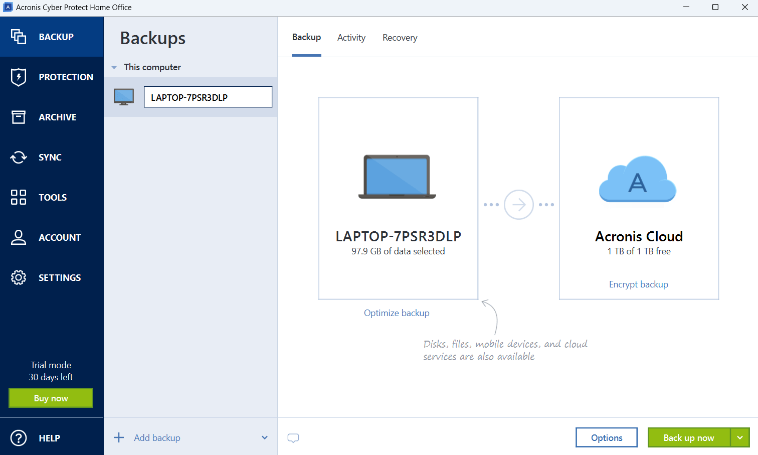 acronis cyber protect home