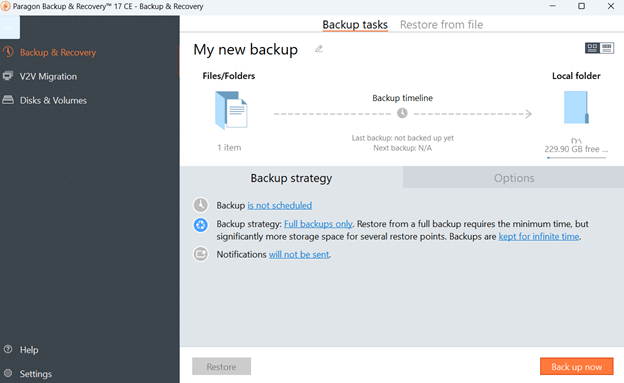 paragon backup & recovery free