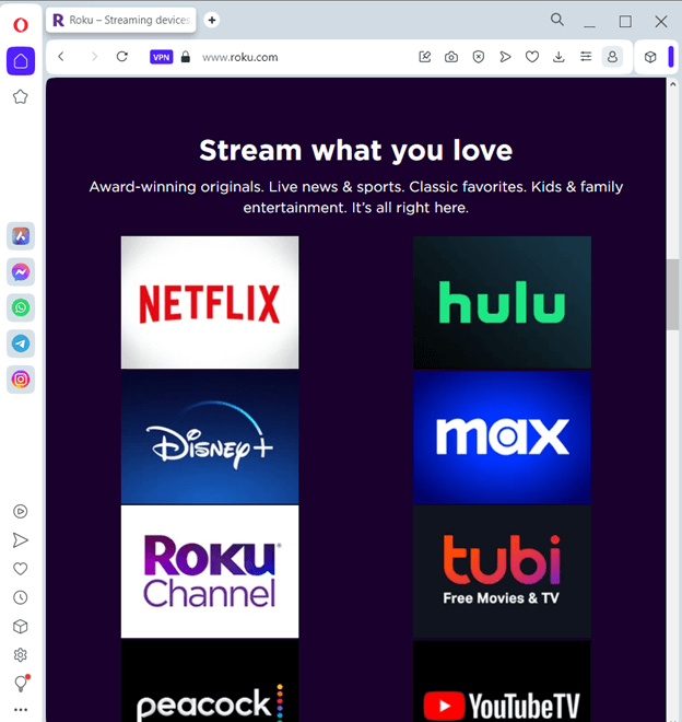 Roku internet browser