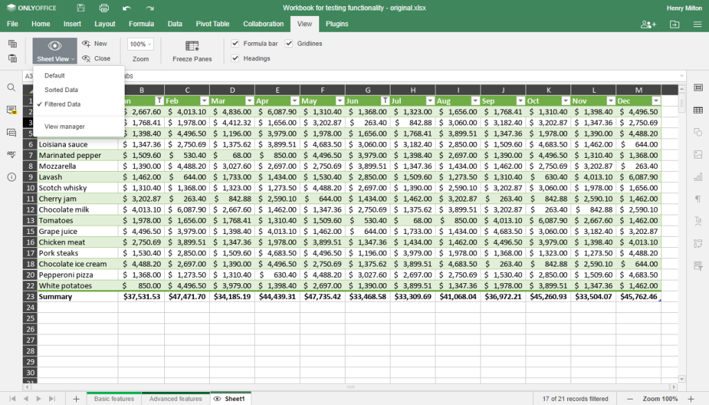 OnlyOffice Spreadsheet Editor